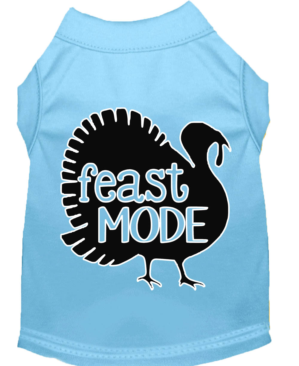 Feast Mode Screen Print Dog Shirt Baby Blue XS